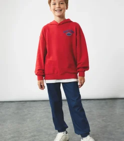 Rood Jongens Sweatshirt Lange Mouwen Kapuchon