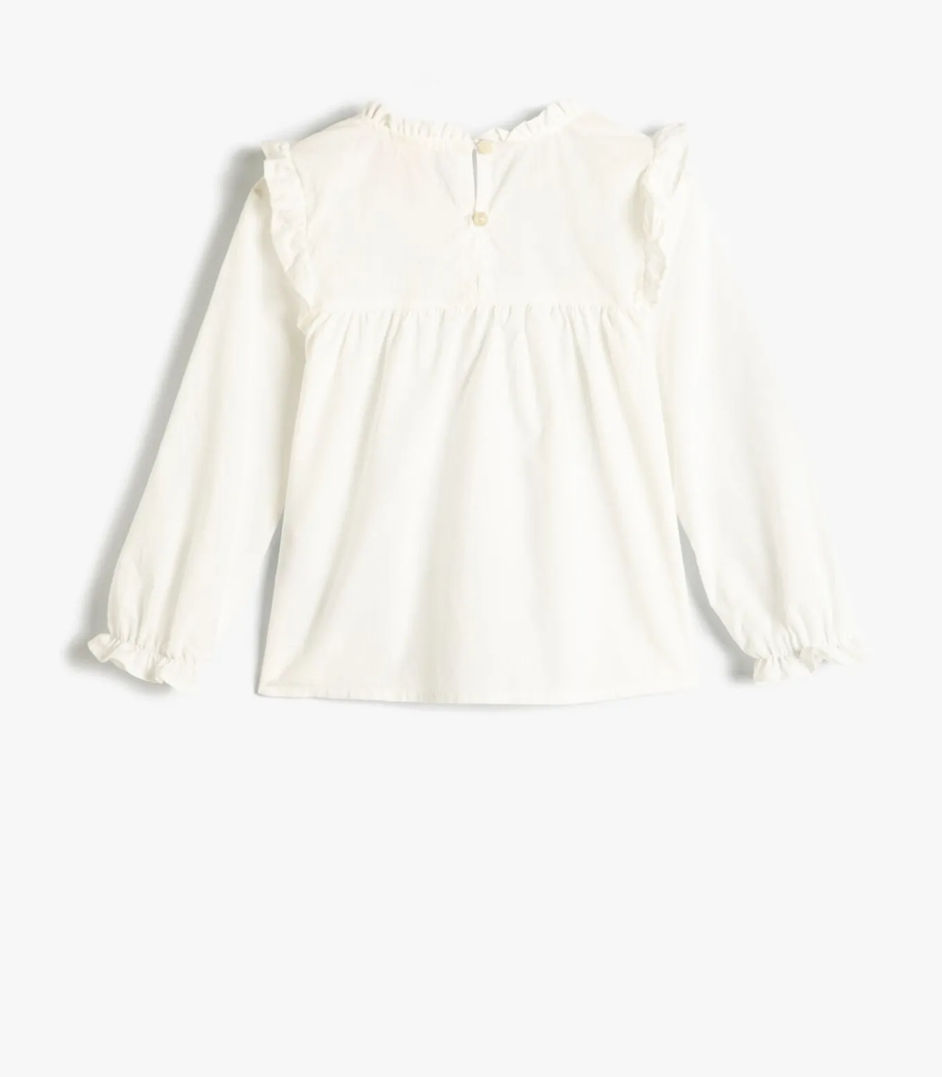 Ruche kraag Lange mouw Overhemd