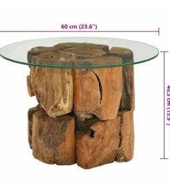 Salontafel 60 cm massief teak drijfhout
