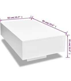 Salontafel hoogglans wit
