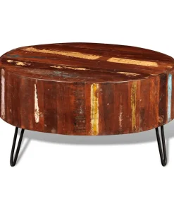 Salontafel rond massief gerecycled hout