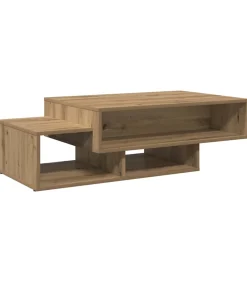 Salontafel 105x55x32 cm bewerkt hout artisanaal eikenkleurig