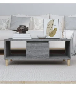 Salontafel 90x50x36,5 cm bewerkt hout grijs sonoma