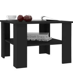 Salontafel 60x60x42 cm bewerkt hout zwart