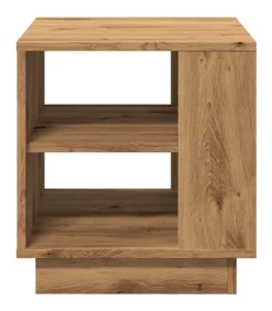 Salontafel 40x40x43 cm bewerkt hout artisanaal eikenkleurig