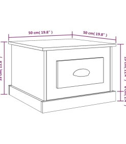 Salontafel 50x50x35 cm bewerkt hout sonoma eikenkleurig