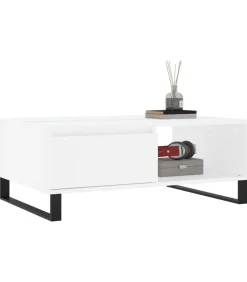 Salontafel 90x60x35 cm bewerkt hout wit