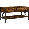 Salontafel 100x50x50 cm bewerkt hout en metaal gerookt eiken