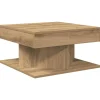 Salontafel 55x55x30 cm bewerkt hout artisanaal eikenkleurig