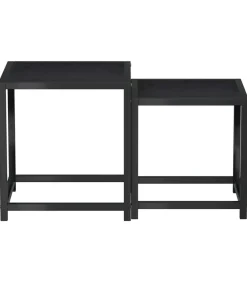 Salontafels 2 st MDF zwart