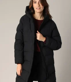 SAMIAH - Lange gewatteerde donsjas met omhullende capuchon