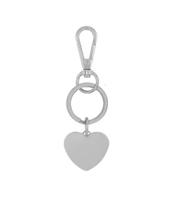 Schlüsselring voor dames, roestvrij staal, zirkonia | hart