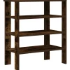 Schoenenrek 61x32x70 cm bewerkt hout gerookt eikenkleurig
