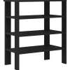 Schoenenrek 61x32x70 cm bewerkt hout zwart