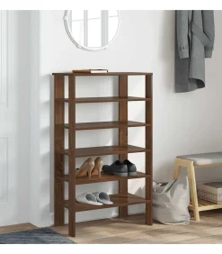 Schoenenrek 61x32x105 cm bewerkt hout bruin eikenkleur