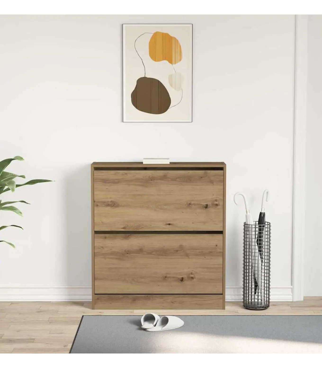 Schoenkast Gerookt eiken 80 x 21 x 87.5 cm Bewerkt hout