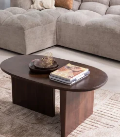 Seam Salontafel - Mango Hout - Walnoot - 40x110x60