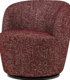Serra Draaifauteuil - Melange Stof - Bordeauxrood - 68x70x77