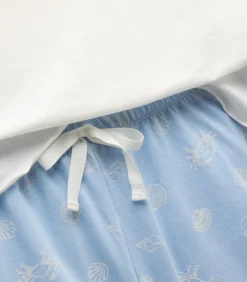 Set Korte Pijama van Katoen met Schelpenprint