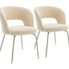 Set van 2 FLAVIA beige lussenstoffen stoelen