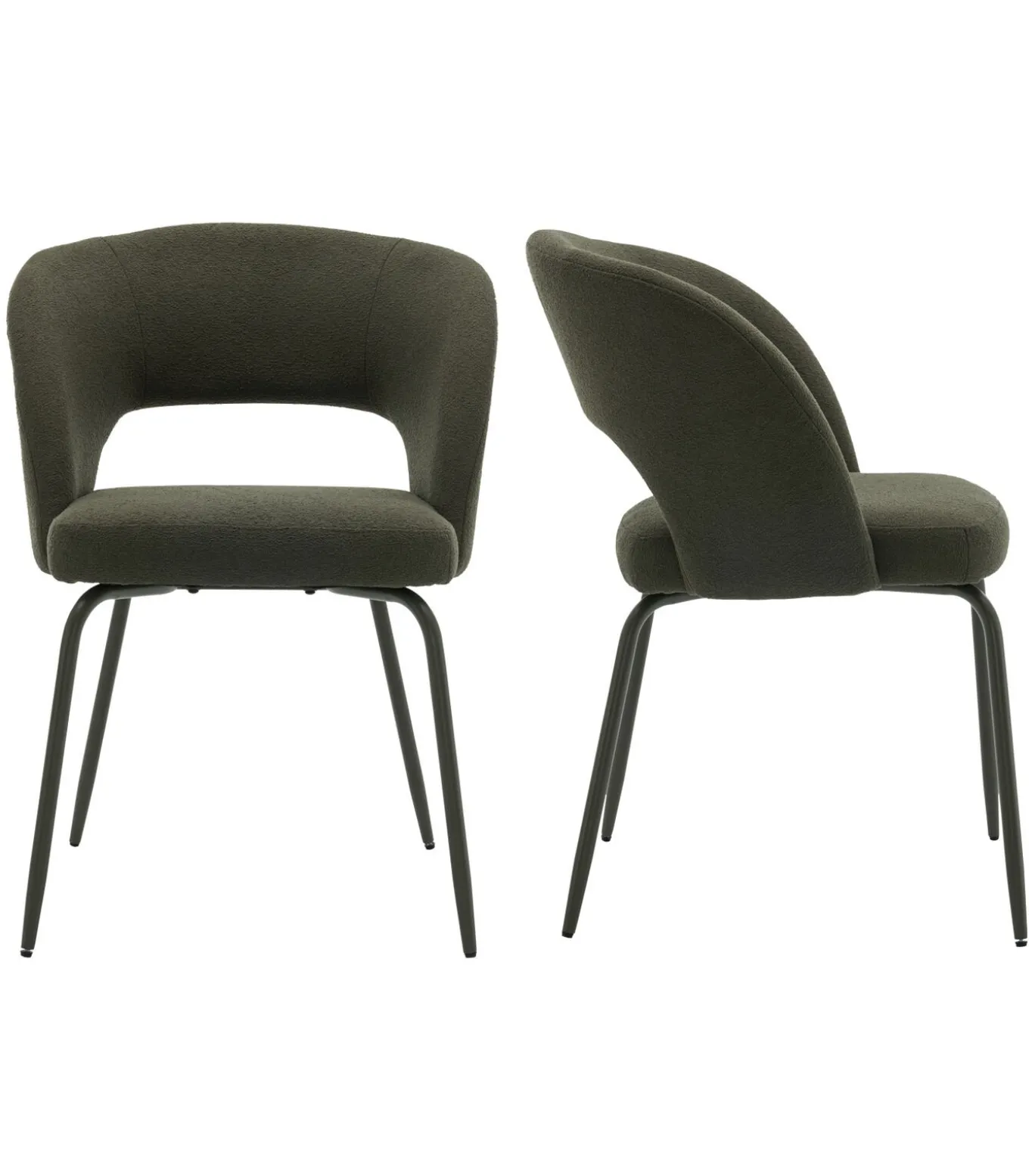 Set van 2 FLAVIA stoelen van groene lusstof