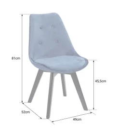 Set van 2 groene NORA fluwelen stoelen met kussen