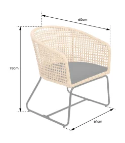 Set van 2 kunststof rotan fauteuils met kussens RINA