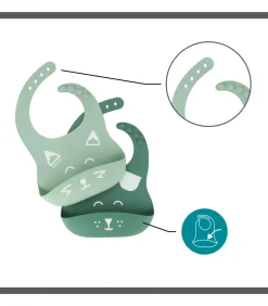 Set van 2 siliconen slabbetjes BIB'ISY