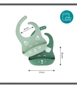 Set van 2 siliconen slabbetjes BIB'ISY