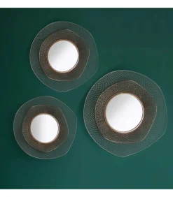 Set van 3 spiegels in organische vorm, 31 cm