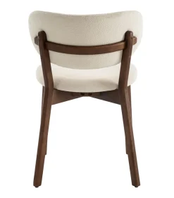 Set van 2 stoelen AURA in donker hout en beige boucle stof