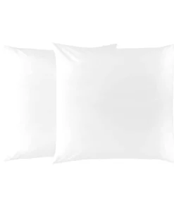 Set van 2 witte katoenen tergal-kussenslopen