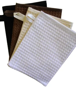 Set van 2 witte katoenen washandjes