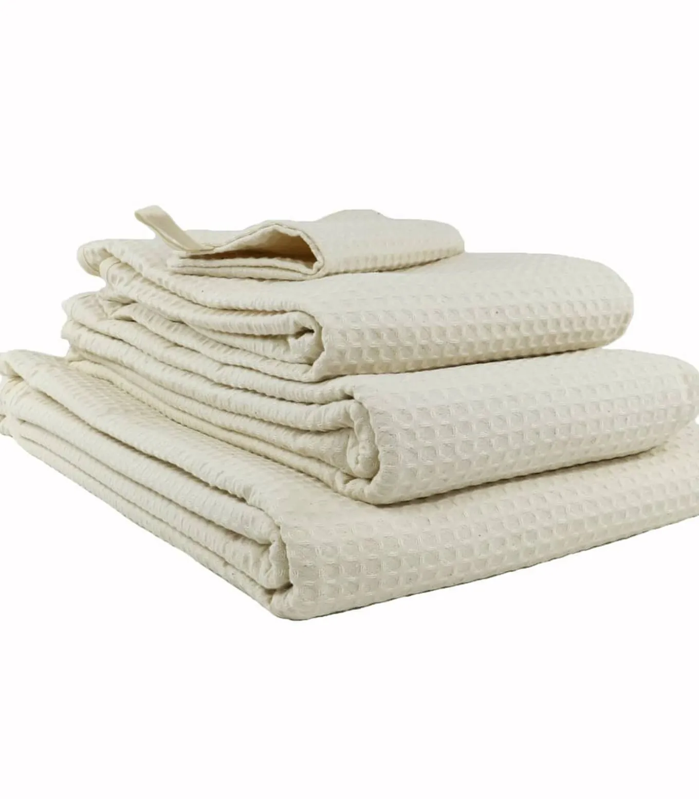 Set van 2 witte katoenen washandjes