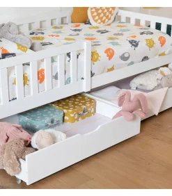 Set van 2 witte opberglades voor bed