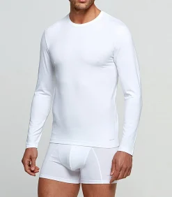 Shirt met ronde hals en lange mouw, innovatieve temperatuurregeling