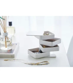 Sieradendoos Vierkant - 4 niveaus - Tower - Wit