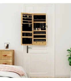 Sieradenkast met spiegel en LED wandgemonteerd