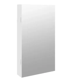 Sieradenkast met spiegel en LED wandgemonteerd wit