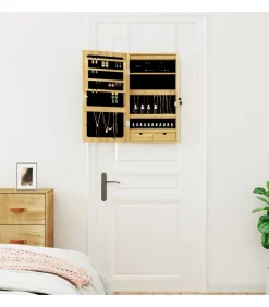 Sieradenkast met spiegel en LED wandgemonteerd