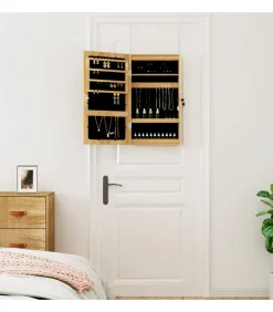 Sieradenkast met spiegel en LED wandgemonteerd