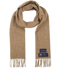 Sjaal Ruit Merino Wol Beige