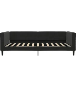 Slaapbank 100x200 cm fluweel zwart