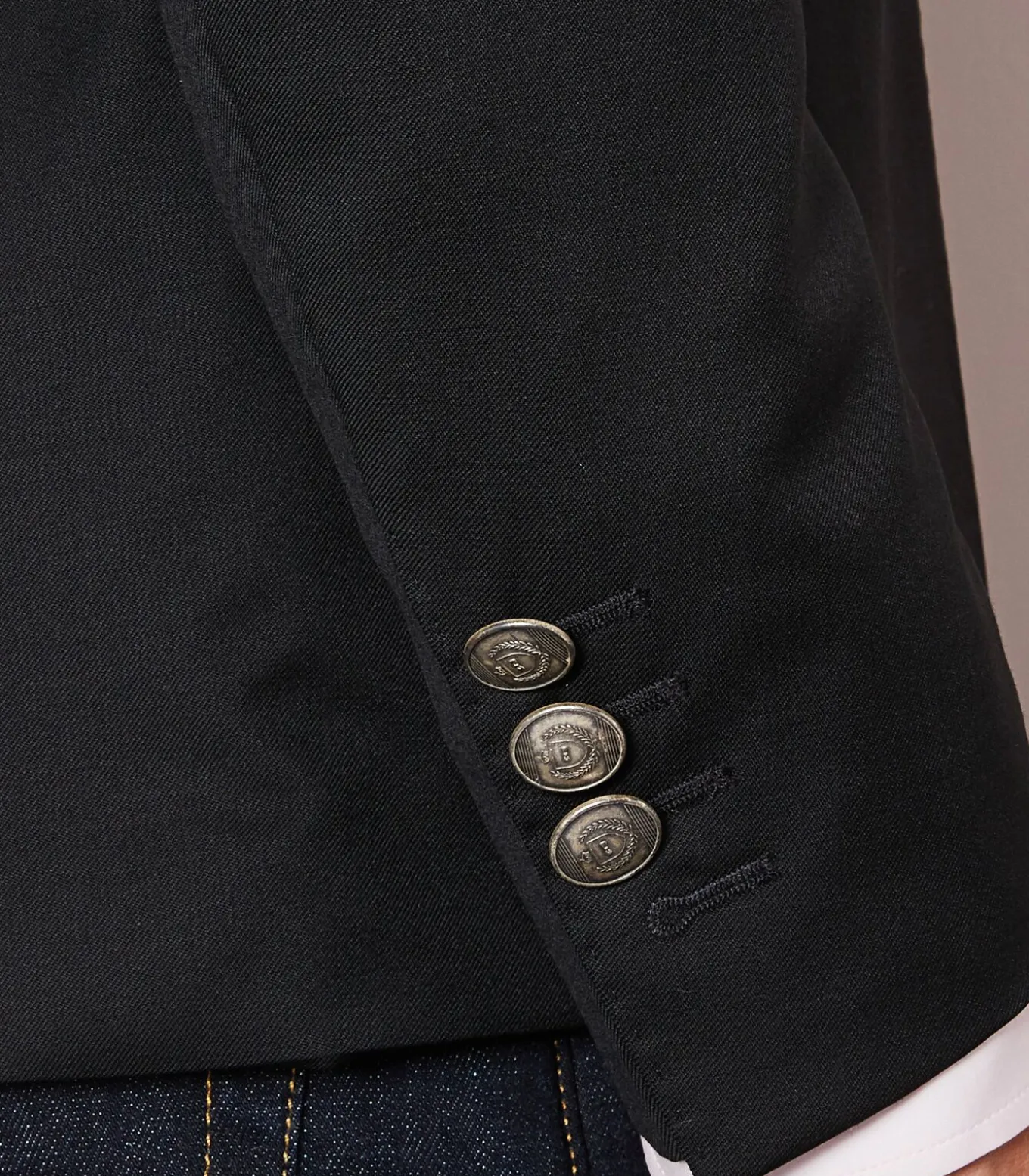 Slanke fit zwart 100% wollen blazer