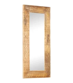 Spiegel handgesneden 110x50x2,5 cm massief mangohout
