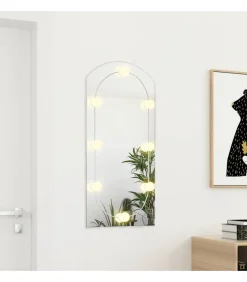 Spiegel met LED-verlichting boog 90x45 cm glas