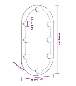 Spiegel met LED-verlichting ovaal 60x30 cm glas