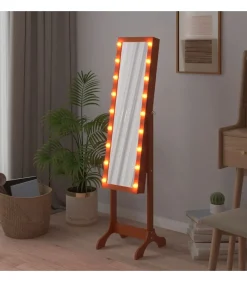 Spiegel vrijstaand met LED's 34x37x146 cm