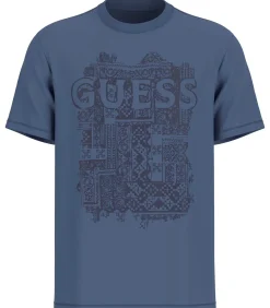Ss Cn Guess Flock Box Tee