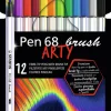 Stabilo brush viltstiften - ARTY etui met 12 kleuren premium penseelpunt